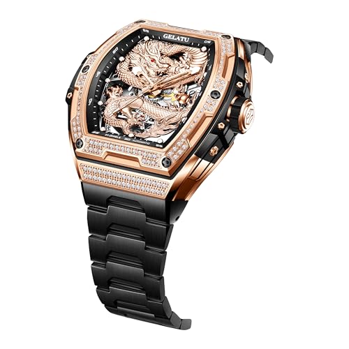 Image of OLEVS Automatic Mens Watch Self Winding Stainless Steel Gold Watch for Men