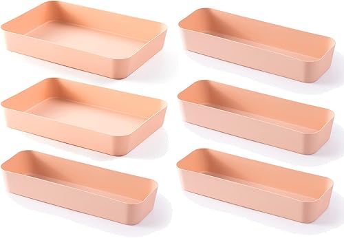 Miniatura 5 de SERENITA Organizador de cajones de plástico suave, juego de bandejas de almacenamiento para cocina, tocador, baño, dormitorio, oficina, escritorio,