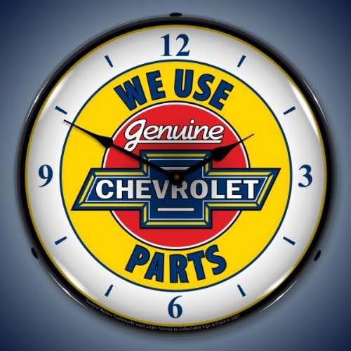 New Chevy Parts with Numbers Retro Vintage Style Advertising LED Lighted Clock - Ships Free Next Business Day to Lower 48 States