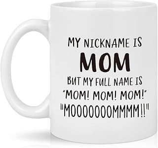 My Nickname Is Mom 11oz Coffee Mug Novelty Ceramics Tea Cup Gift For Women Men