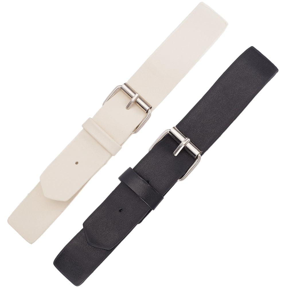 CALFOVERA 2PCS PU Leather Sew on Toggles Closures 2 Colors Cloak Clasp Fasteners Snap Leather Metal Coats Buckle Clip Replacement Bag Tab Lock Buttons for Purse Jacket Notebook DIY Craft