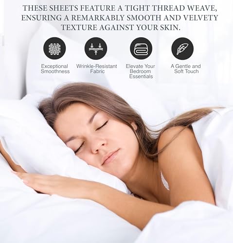 Image of 800 Series High Thread Count Luxury King Bed Sheets Burgundy Sheet | 100% Egyptian Cotton 4 Piece Sheets & Pillowcases Set - Sateen Weave Silky 16 inch Deep Pocket Bedsheets - Cool Crisp King Sheet