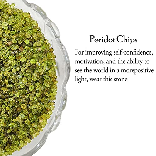 Image of Healing Crystal Chips for Vastu Natural Peridot Chips Stone 50 Gm Peridot Crystal Stone Chips Dust Raw Rough Stone for Reiki Healing Meditation