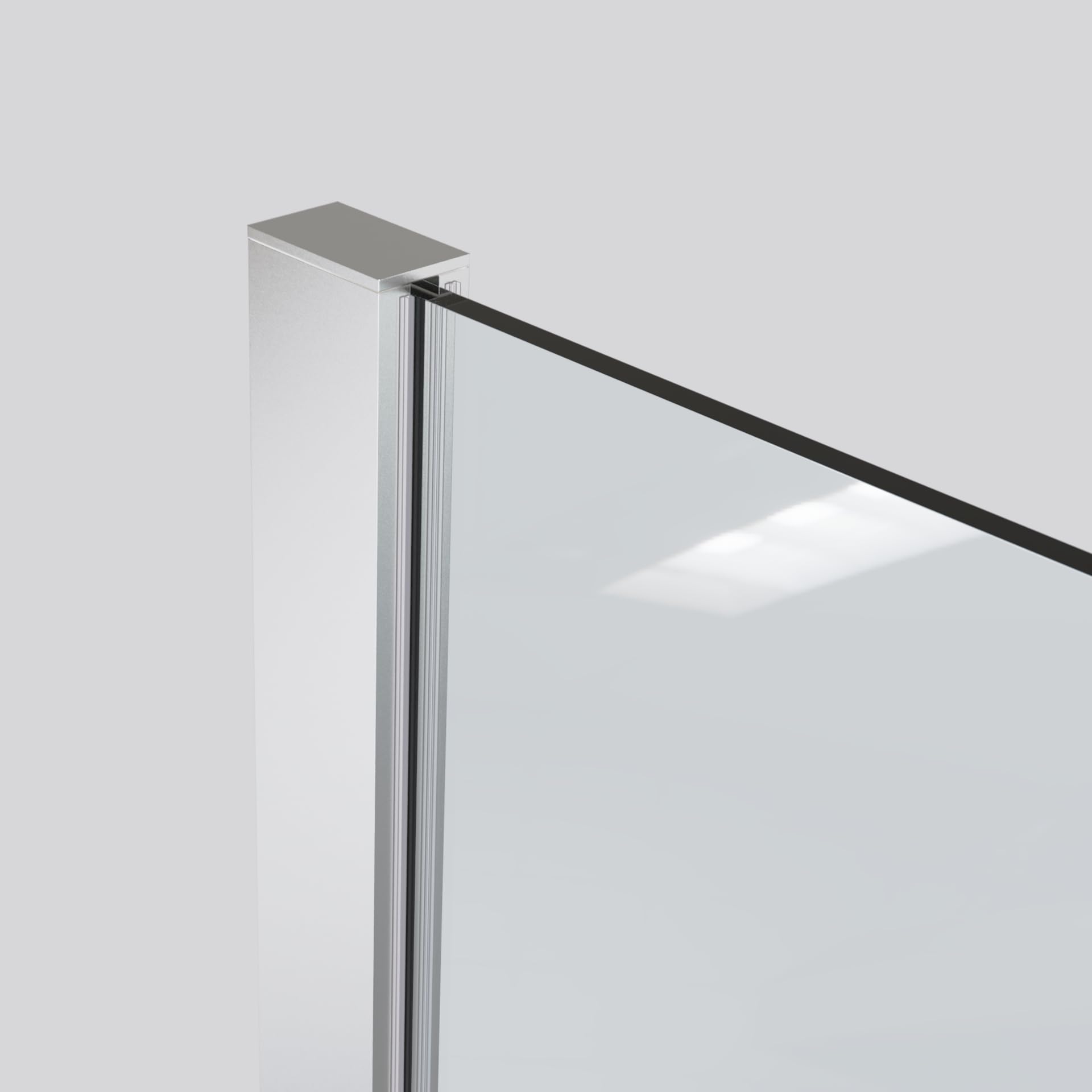 Mampara de Ducha Fija Cromo 120 x 200 cm, Cristal Templado Transparente 8 mm con Tratamiento Antical, Panel Walk In Reversible para Baño Moderno