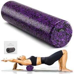 Rouleau Massage Sport – Foam Roller Rouleau Pilates et Fitness 60 cm de Long pour Musculation Fascias – Rouleau de Massage Dos en Mousse pour Crossfit Gym Yoga