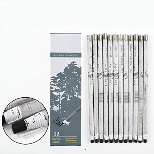 YYMIYU Tear-out Charcoal Neutral Sketch Drawing with 12 Continuous Cores