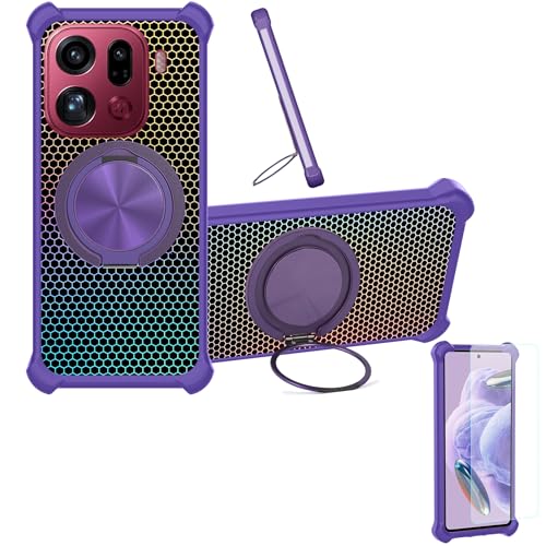 �Ή� Oppo Find X9 Pro �P�[�X Phone Case [1�� 9H+�d�x���� �K���X�t�B����][360°��]���X�^���h�A�}�O�l�b�g��]CX-07-ZI