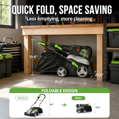 Image of Aspiron 16 inch Artificial Turf Sweeper 2000w Turf Sweeper 15Amp Lawn Sweeper