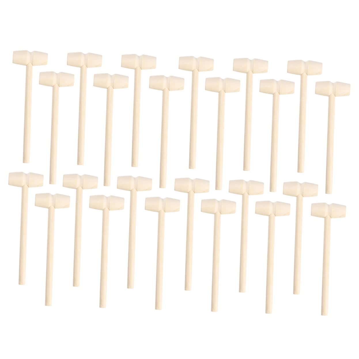 MUSISALY 24Pcs Mini Wooden Hammers Educational Pounding for Enhance Hand Eye Coordination Creativity Safe Polished Mallets for Parent Interaction