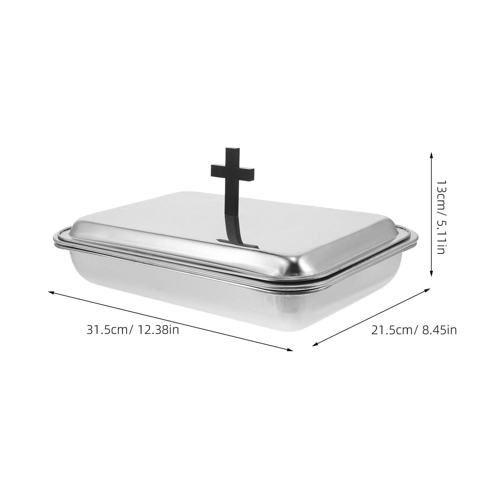 Abendmahlsbecher Tablett aus Edelstahl 304 mit 40 Fach Halter und Deckel Sakramentsserviertablett für Gottesdienst und Kirchliche Feiern