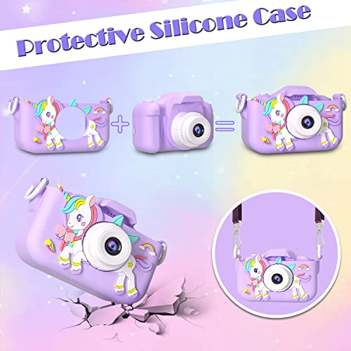 Oaeblle Kids Camera Toddler Camera For Girls, Christmas Birthday Gifts For Girls Age 3-6, Kids Digital Camera For 7 8 9 10 12 Year Old, Selfie Camera For Kids, 32Gb Sd Card(Purple) #TOP1