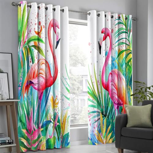 Rideaux Opaque à Oeillets Motif Jungle et Finition Soignée