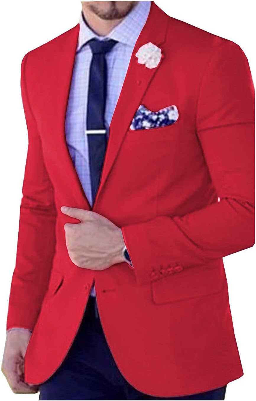 Aimicui Men's Suit Jackets Regular Fit Formal Blazer Classic Tuxedos for Wedding Groomsmen(Jacket)