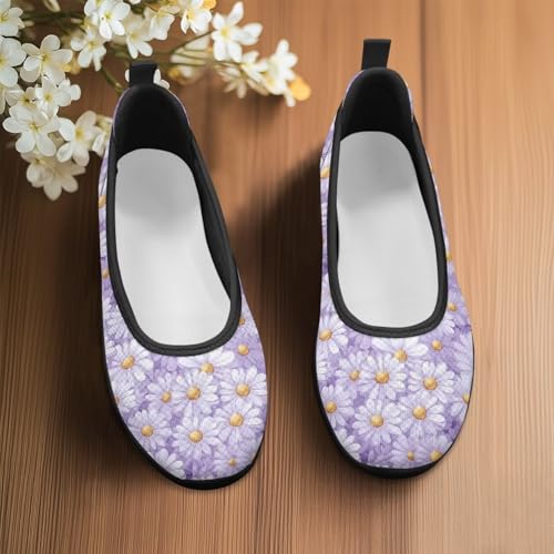 Creative Stylish Floral Print Ballet Flats for Women Slip On Mesh Breathable Casual Sneakers Fit Comfort Ballerina Loafers Daily Wear4