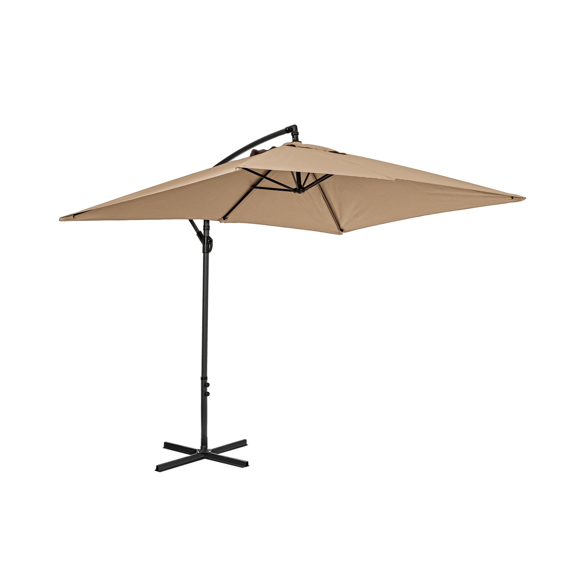 IlGruppone Ombrellone da Giardino Decentrato 3x2 m con Braccio Laterale e Manovella, Parasole Rettangolare Impermeabile in Poliestere con Foro di Ventilazione, Struttura in Acciaio, Beige