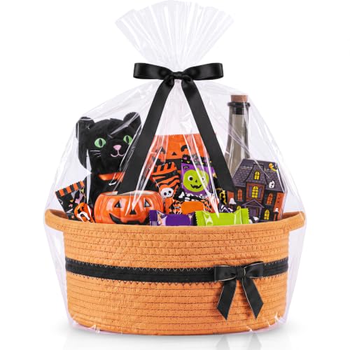 Image of Colingmill 1 Set Woven Empty Basket for Gift,Orange Black