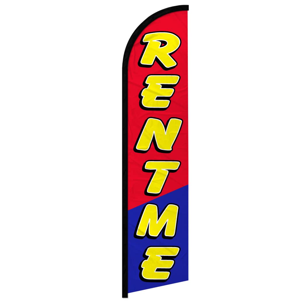 Rent Me Windless Full Sleeve Banner Swooper Flag - Perfect for Businesses, Stores, Shops, etc