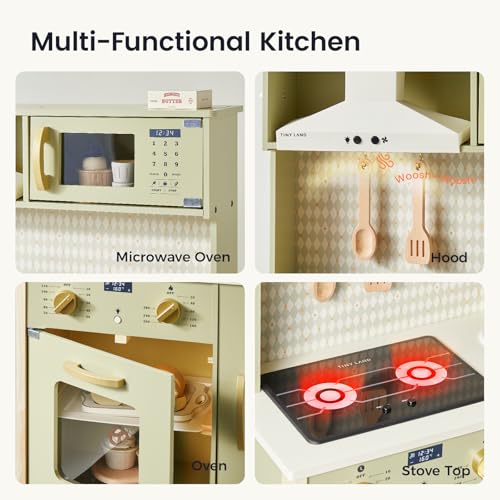 Image of Tiny Land Play Kitchen for Kids - Real Lights, Sounds & Adjustable Height