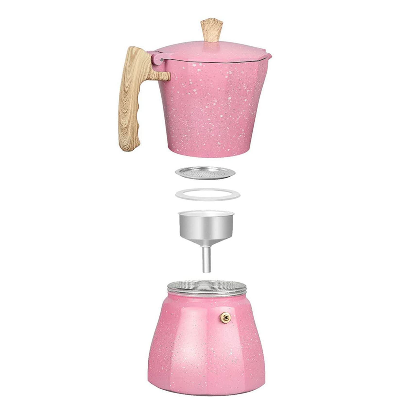 Trjgtas Cafetera latte Moka Espresso Cafeteira Percolator Pot Stovetop Cafetera 300ml Rosa