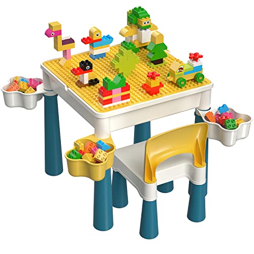Burgkidz Bloques de construcción para niños, Mesa y Silla, Mesa