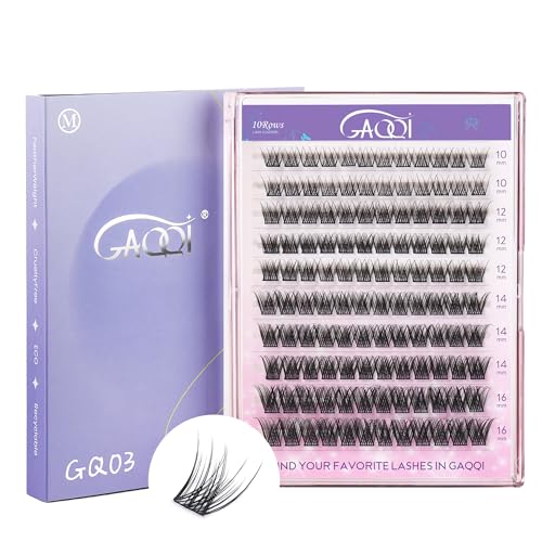GAQQI Lash Clusters,Natural Eyelash Clusters 10-16mm D Curve,120PCS,GQ03