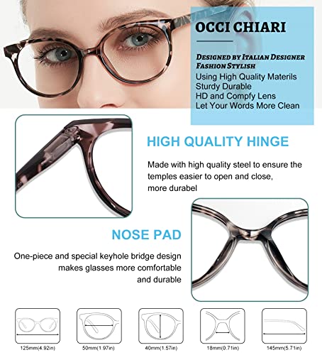 Image of OCCI CHIARI Narrow Reading Glasses Women Colorfull Cute Readers for Petite Face