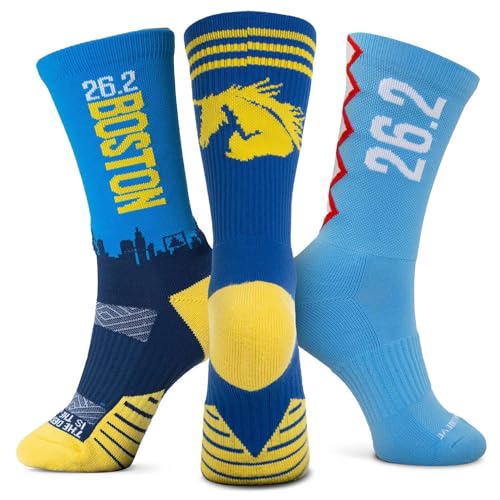 Gone For a Run Motivational Mid-Calf Running Socks - Boston Strong - 3 Pack