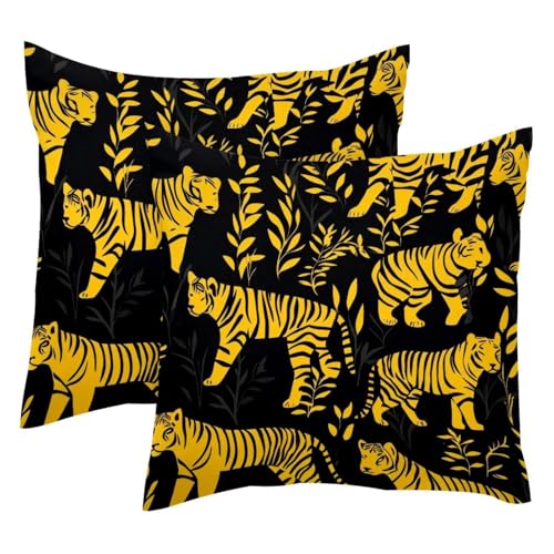 Housse coussin velours tigre 50x50 cm pour rénover votre intérieur - 2
