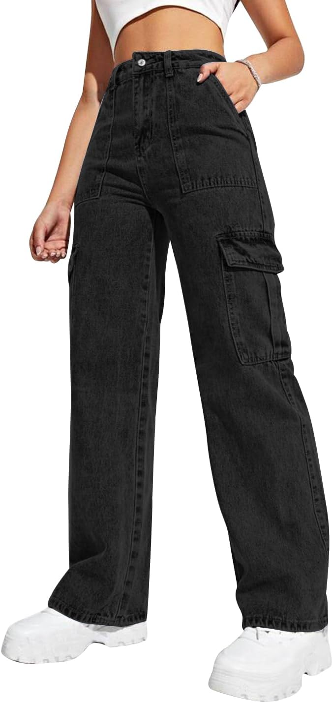CHKOKKO Women High Rise Denim Solid Regular Fit Jeans