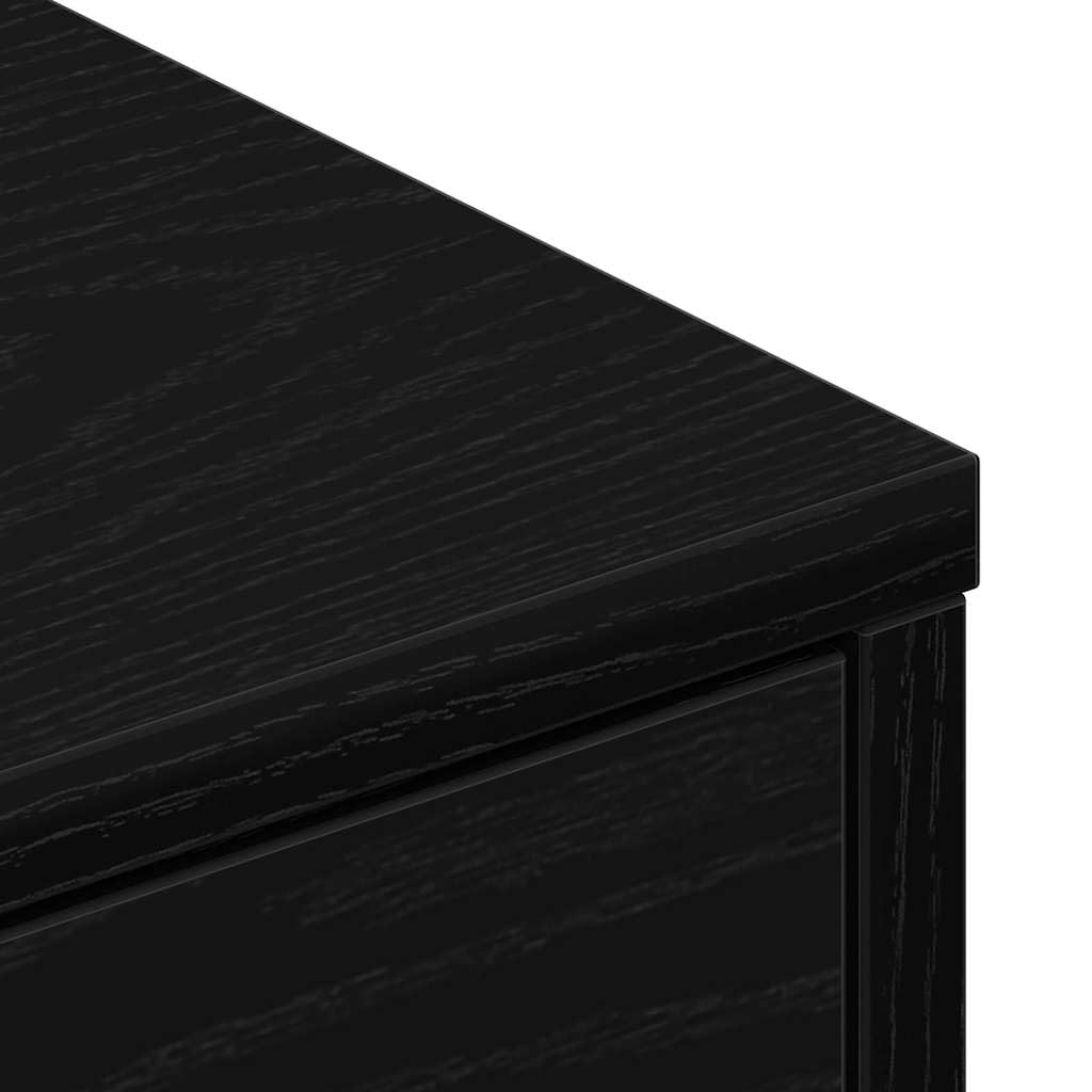 TV-Schrank Schwarz Eichen-Optik, 80x34x36 cm Holzwerkstoff, modernes Design, Media Center für Wohnzimmer, Schlafzimmer, Flur