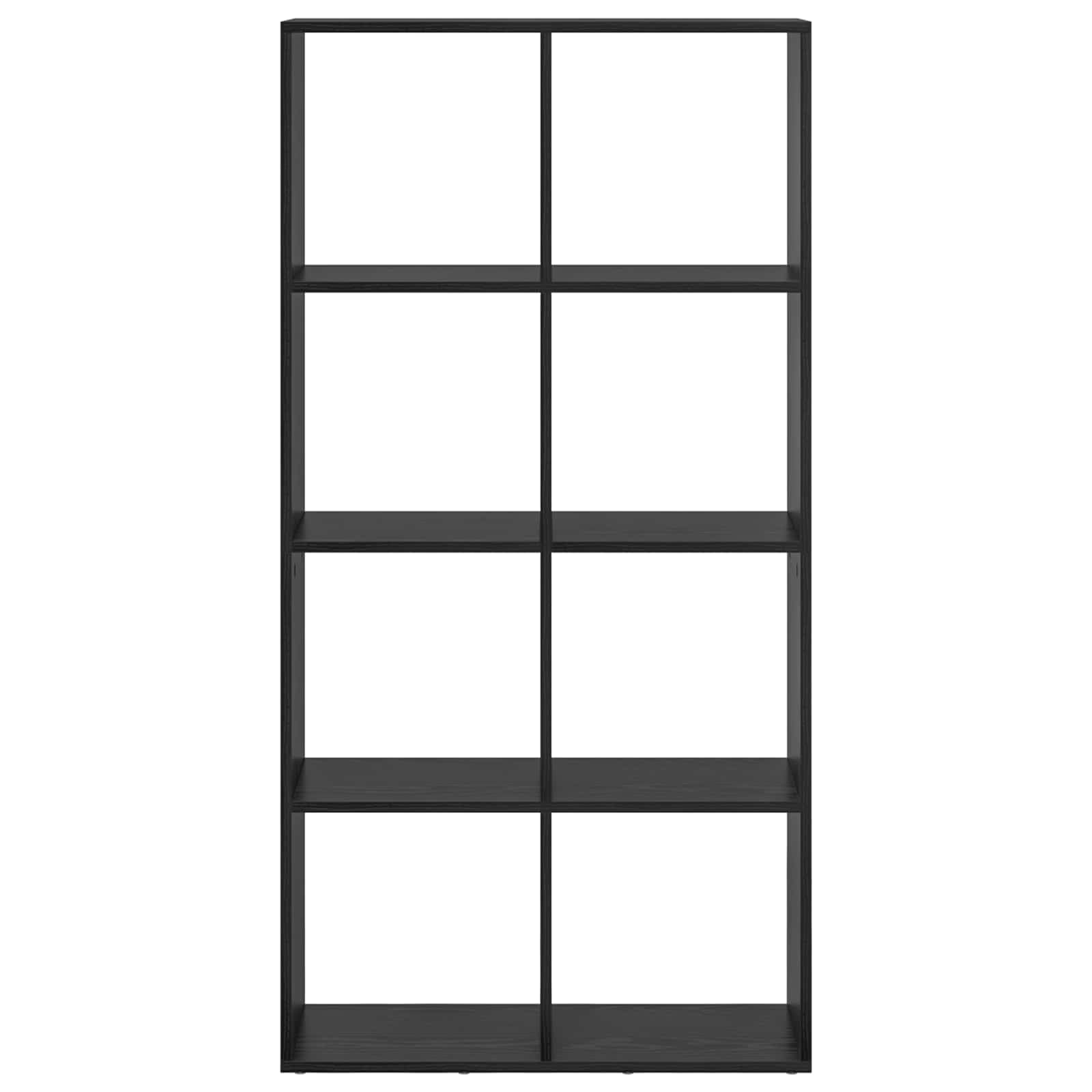 Bibliothèque chêne Noir en Bois d ingénierie 69,5 x 29 x 137,5 cm avec 8 étagères Compartiments, rayonnage pour Salon Bureau Chambre Rangement Livres, dossiers, CD, DVD, Mangas