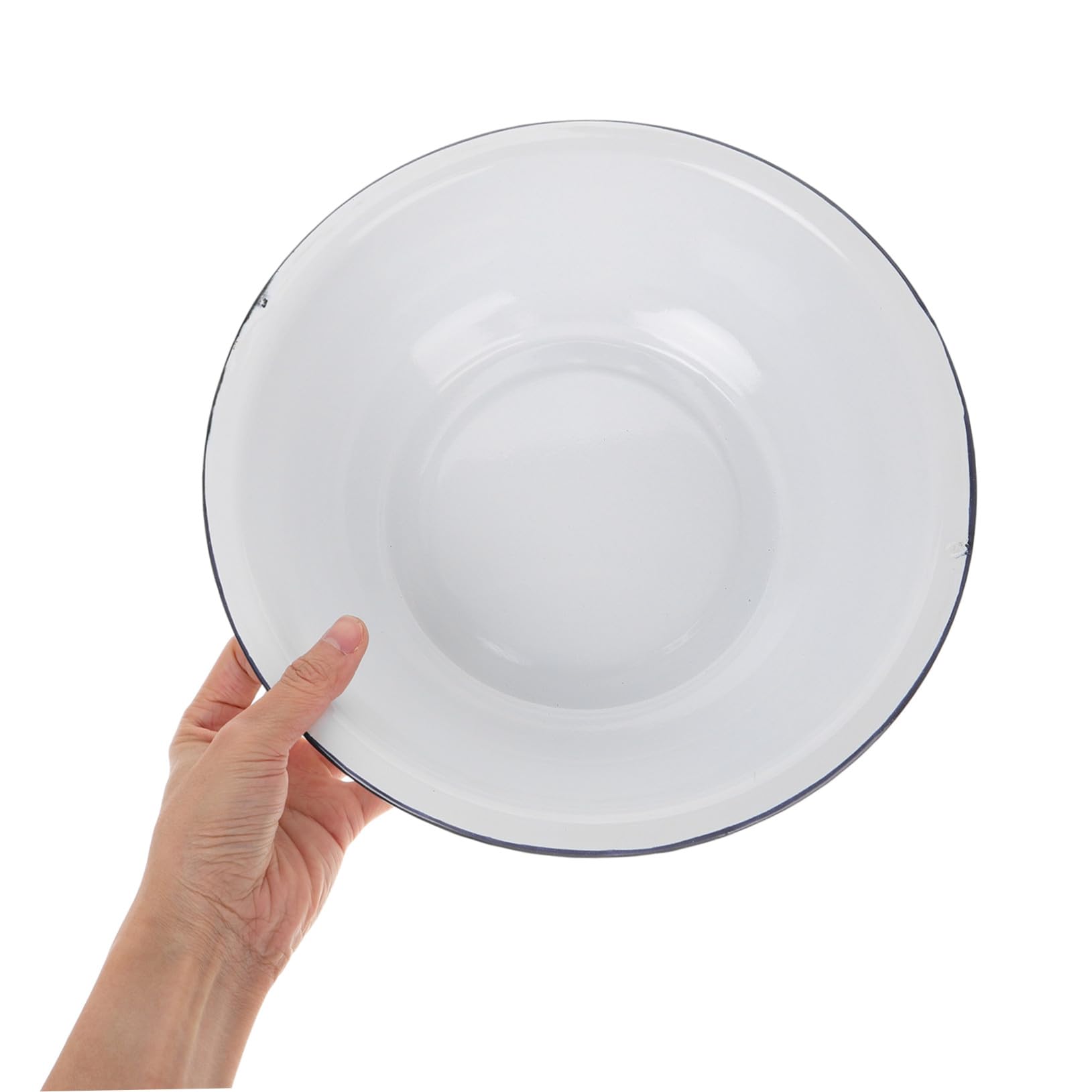 Bacinella Smaltata Vintage Bianco Classico Catino Spesso Resistente per Lavare Frutta e Ciotola e Capiente per Uso