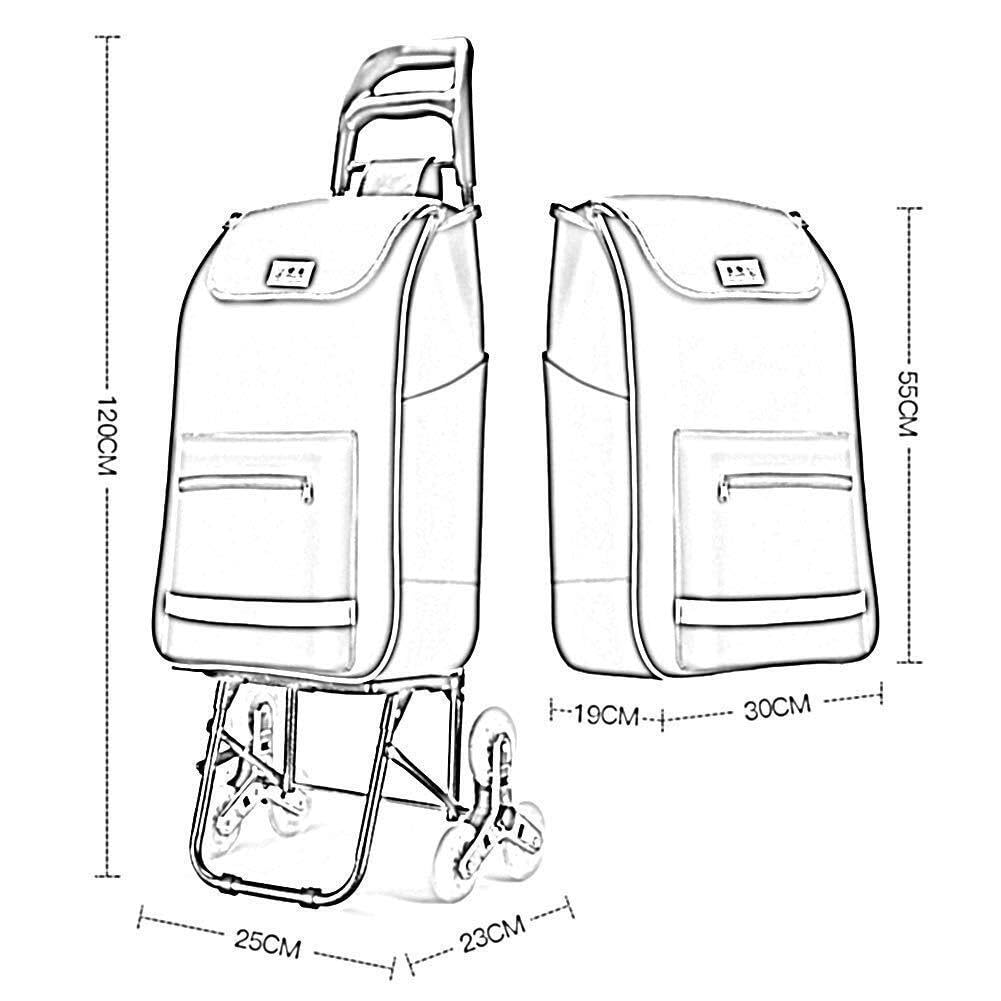 carrello della spesa, Borsa for trolley da arrampicata con 6 ruote staccabile for viaggi, picnic, campeggio, generi alimentari(A)