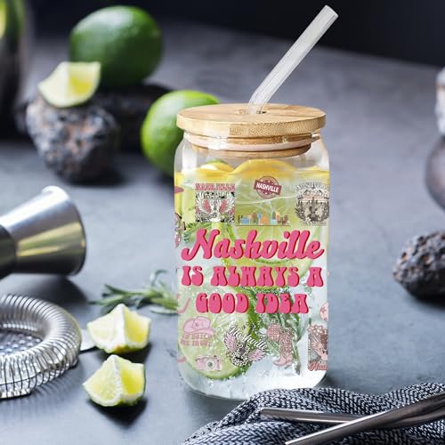 Nashville Gifts - Cute Pink Cups with Lids and Straws, 16 Oz Pink Tumbler for Women & Girls Birthday, Christmas, Bachelorette Party Favors - Image 4