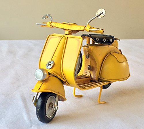 Vespa-Modell, Vintage-Retro-Roller, Metall, 18 cm lang, tolles Geschenk für ein Regal oder einen Schreibtisch, Gelb