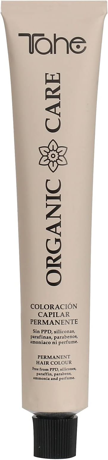 Tahe Organic Care Tinte Orgánico Permanente para el cabello de larga duración Sin Amoniaco, 100 ml, Tono 7.1 Rubio Medio Ceniza