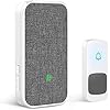 Wireless Doorbell, Remote Door Bell Ringer Wireless Long Range 1300FT with Fabric Finish, Coolqiya Portable Wireless Door Bells with 1PC Plug-in Doorbell Chime and 1PC Waterproof Ringer Button