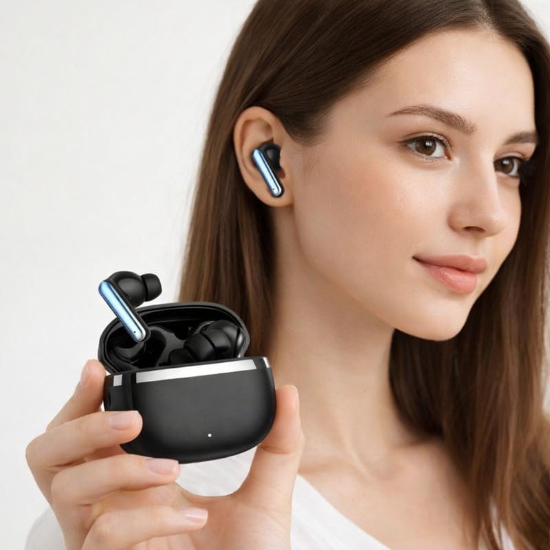 Image of Wireless Ear Buds X550 for OnePlus Nord 3 5G 256GB Earphones Cinematic Spatial Audio, 20hrs Playtime, Bluetoot Headphones mic Type C Fast Charging -C-Black