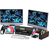 Simple Houseware Desk Dual Monitor Stand Riser with Drawer, Black