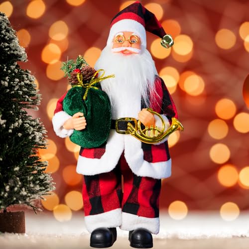Dazhtu Weihnachtsmann 39cm stehende Santa Claus mit Geschenktüte...