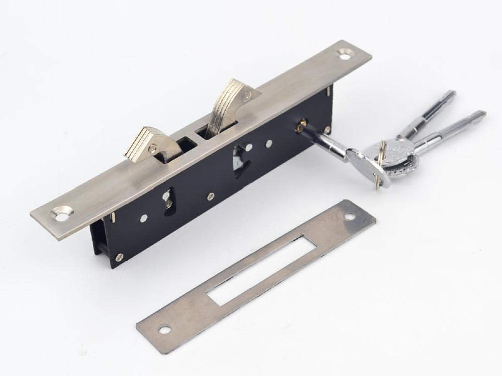Bombin De Seguridad Acero Inoxidable, Puerta Corrediza/Puerta De Extracción Cerradura De Doble Gancho, Cerradura Sigilosa, Para Puerta De Vidrio Con Marco, Llave Cruzada, Fuerte, Duradera, Herrajes