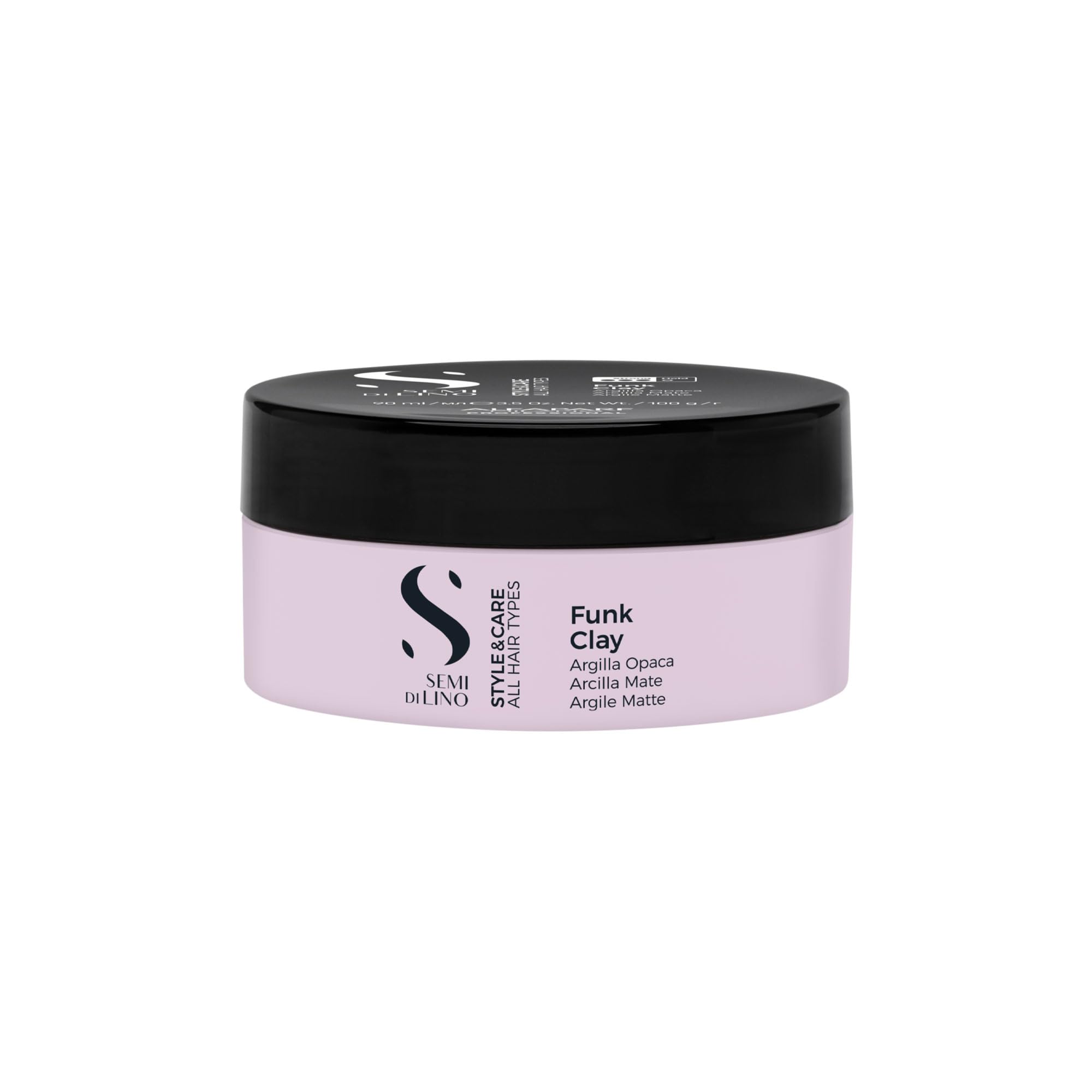ALFAPARF MILANO Semi di Lino Style & Care Funk Clay - Strong Hold - Clay-Based Hair Styling Paste for All Hair Types (3.5 oz / 90 ml)