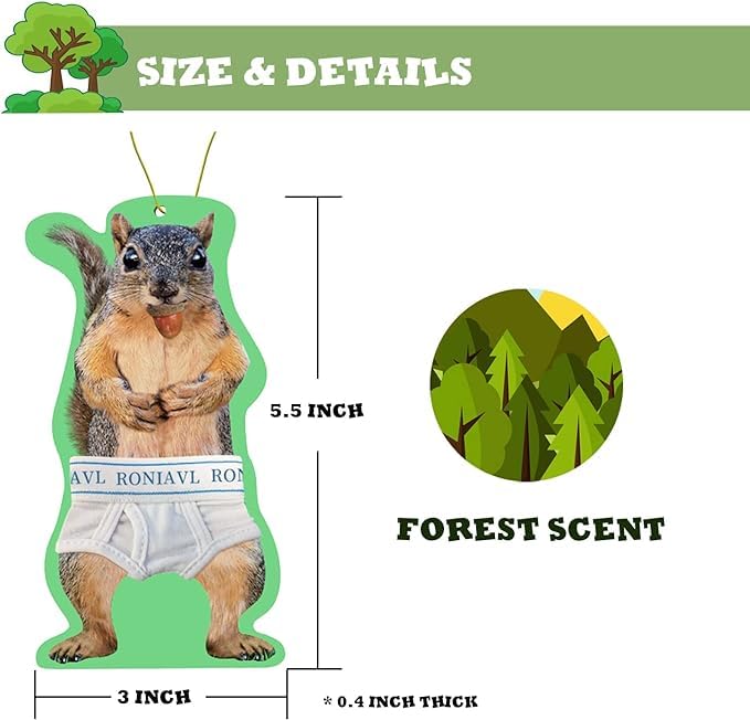 Image of RONIAVL Squirrel in Underpants Deluxe Air Freshener(4Pcs)