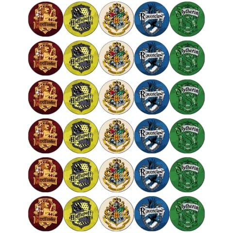 Ronnies-Bakery-Company 30 Harry Potter Crest House Badges Cupcake Toppers Edible Wafer Paper Fairy Cake Toppers Birthday Cakes Cover