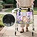 Babrukda Hibiscus Wheelchair Bag Bunny Butterfly Walker Bag with Multi Pockets Purple Tie Dye Printed Walker Accessories for Seniors, Elderly Large Capacity Carry Storage Carrier Tote
