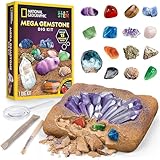 National Geographic Mega Gemstone Dig Kit – Dig Up 15 Real Gems, STEM Science & Educational Toys Make Great Kids Activities