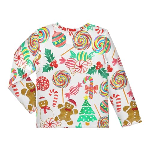 Image of Aflyko Festive Boys' Rash Guard Shirts Xmas UPF 50+ Sun Protection Swim Shirt 3-12T
