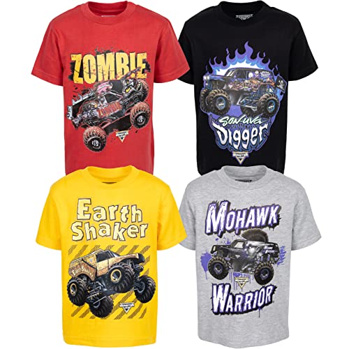 Lot de 4 t-shirts Monster Jam graphiques pour enfants de El Toro Loco à Zombie