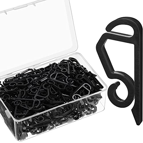Marsui Weihnachten Licht Clips Outdoor Dachrinnen Haken Wetterfeste Outdoor Lichter Klammer Feiertag Licht Clips für Weihnachten Dekoration Lichterketten (Schwarz, 200 Stücke) Cover