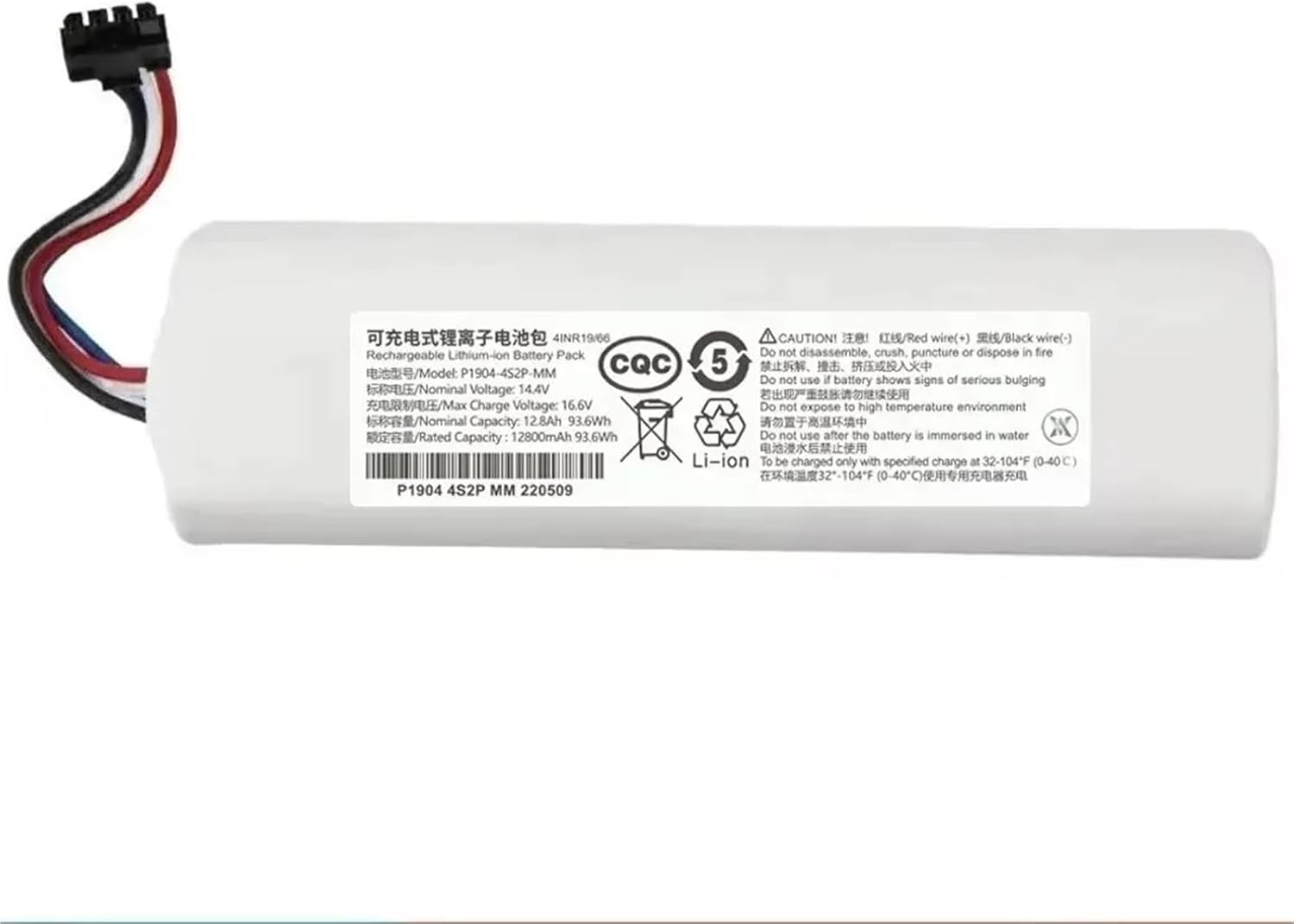 14.4V Robotic Vacuum Cleaner Replacement Battery，Compatible For Dreame，F9 D9 L10 Z10 Pro Plus MAX RLS3 RLS5 RLS5L RLS5D Accessories Parts(5200mAh 2pcs)